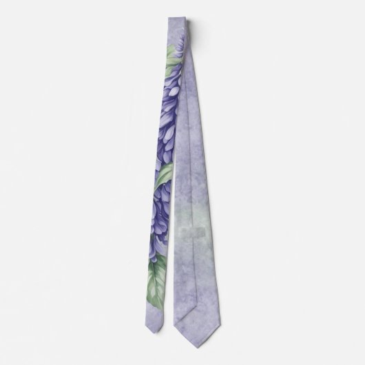 Lavendel Wisteria Bloemen Marmeren bruidegom Bruil Stropdas (Achterkant)