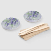 Lavendel Wisteria Bloemen Marmeren Bruiloft Handwaaier (Niet-gemonteerd)