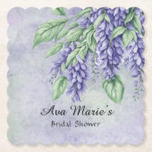 Lavendel Wisteria Bloemen Marmeren Vrijgezellenfee Kartonnen Onderzetters (Voorkant)