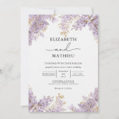 Lavendel Wisteria Floral Wedding Kaart (Voorkant)