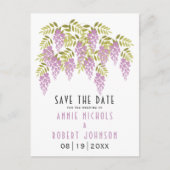 Lavendel wisteria lente bruiloft Save the Date Aankondigingskaart (Voorkant)