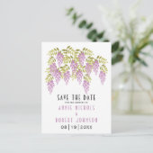 Lavendel wisteria lente bruiloft Save the Date Aankondigingskaart (Staand voorkant)
