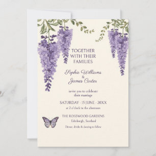 Lavendel Wisteria Vlinder Provence Bruiloft Kaart
