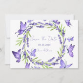 Lavendel Wisteria & Vlinders Bewaar de datum Save The Date (Voorkant)