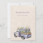 Lavendel Wisteria  Vrachtwagen Bruiloft Details Kaart (Achterkant)