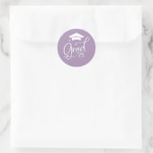 Lavendel Wit Afstudeerder Script 2025 Envelope Sea Ronde Sticker (Tas)