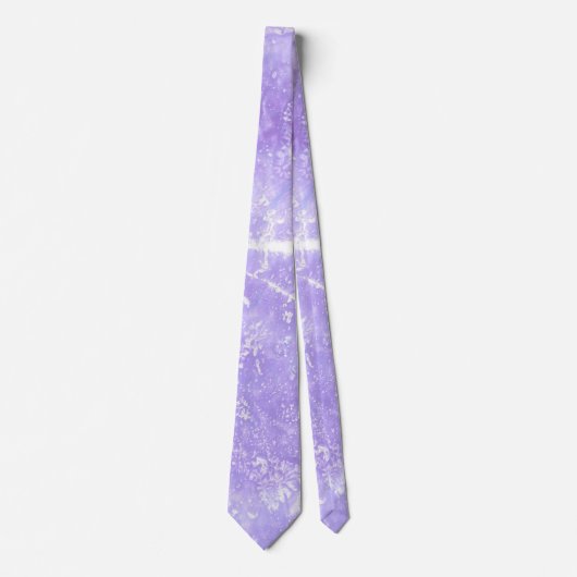 Lavendel Wit Blauw Abstract Print Stropdassen (Voorkant)