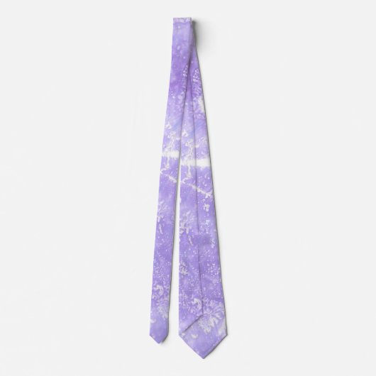 Lavendel Wit Blauw Abstract Print Stropdassen (Achterkant)