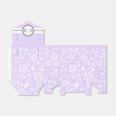 Lavendel, wit bloemenpatroon aangepaste bruiloft bedankdoosjes (Uitgevouwen)