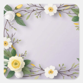 lavendel wit bloemenschattig mooi lPaper Bord Vierkante Sticker
