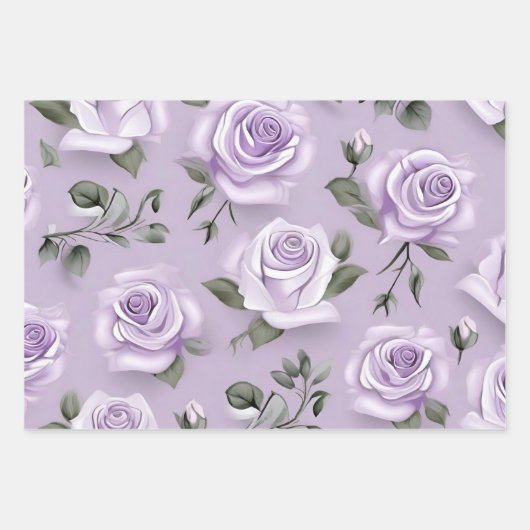 Lavendel & wit bruiloft inpakpapier vel (Voorkant 2)