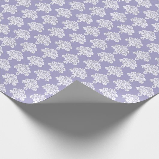 Lavendel | Wit Damast inpakpapier (Hoek)