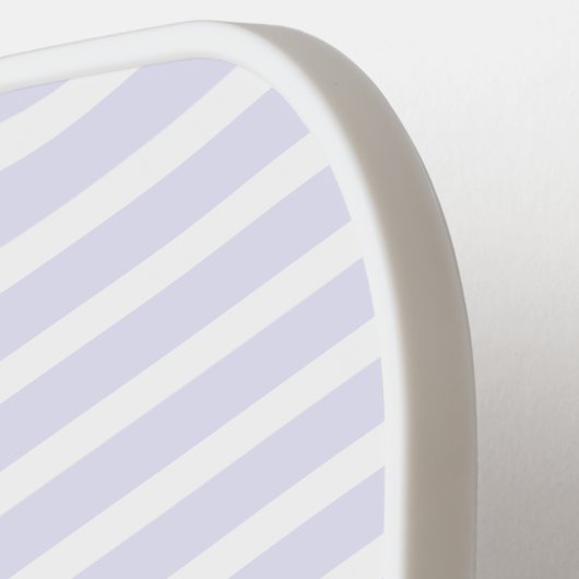 Lavendel Wit Eenvoudig Horizontaal Gestreept Pickleball Paddle (Links Detail)