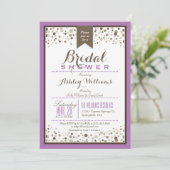 Lavendel, wit en taupe Modern Vrijgezellenfeest Kaart (Staand voorkant)