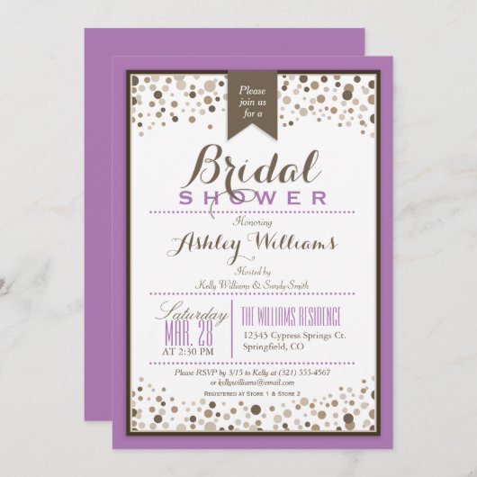 Lavendel, wit en taupe Modern Vrijgezellenfeest Kaart (Voorkant / Achterkant)