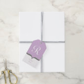 Lavendel Wit Grijs Monogram Naam Gift Labels Cadeaulabel (Met Touw)