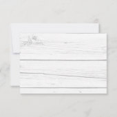 Lavendel wit hout bruiloft menu RSVP reactie (Achterkant)