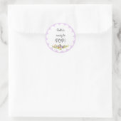 Lavendel Wit Klaar voor POP Baby shower Sticker (Tas)