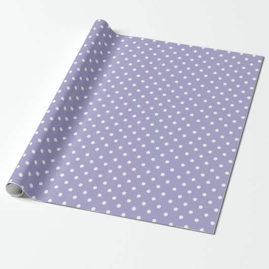 Lavendel | Wit Polka Dot inpakpapier (Uitgerold)