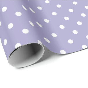 Lavendel   Wit Polka Dot inpakpapier