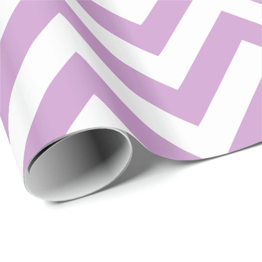 Lavendel Wit XL Chevron ZigZag Patroon Cadeaupapier (Rol Hoek)