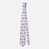 Lavendel & Witte Argyle stropdas (Voorkant)