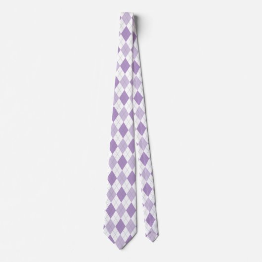 Lavendel & Witte Argyle stropdas (Voorkant)