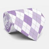 Lavendel & Witte Argyle stropdas (Opgerold)