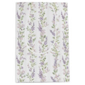 Lavendel Witte Bloem Strepen Bruidsdouche Medium Cadeauzakje (Voorkant)