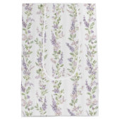 Lavendel Witte Bloem Strepen Bruidsdouche Medium Cadeauzakje (Achterkant)