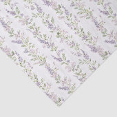 Lavendel Witte Bloem Strepen Bruidsdouche Tissuepapier (Detail)