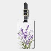 Lavendel witte bloemen bagagelabel (Voorkant verticaal)