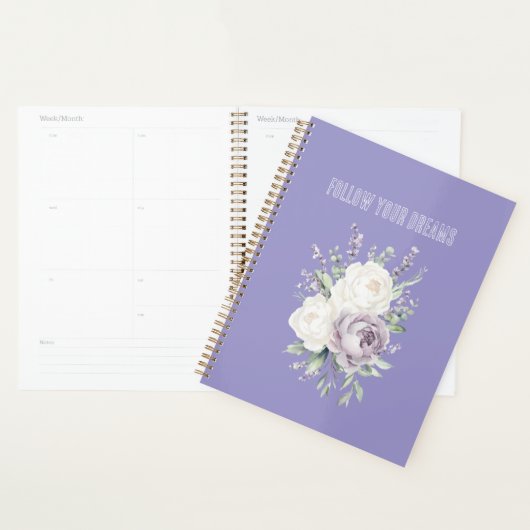 Lavendel Witte Bloemen Dromen Planner (Display)