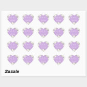 Lavendel witte bloemen hart dank u bruiloft hart sticker (Vel)
