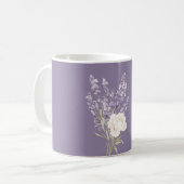 Lavendel Witte Bloemen Koffiemok (Voorkant links)