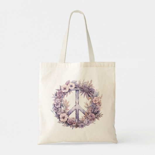 Lavendel Witte Bloemen Paard Cowgirl Tote Bag (Achterkant)