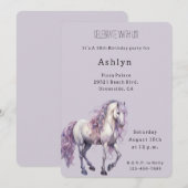 Lavendel Witte Bloemen Paard Cowgirl Verjaardag Kaart (Voorkant / Achterkant)