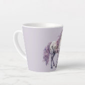 Lavendel Witte Bloemen Paard Latte Mok (Linkerhoek)