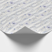  Lavendel Witte Bloemen Strepen Vrijgezellenfeest Cadeaupapier (Hoek)