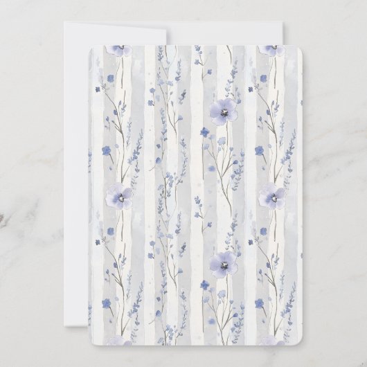 Lavendel Witte Bloemen Strepen Vrijgezellenfeest Kaart (Achterkant)