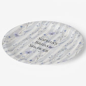  Lavendel Witte Bloemen Strepen Vrijgezellenfeest Papieren Bordje (Gekanteld)