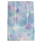  Lavendel Witte Bloemen Vrijgezellenfeest Medium Cadeauzakje (Achterkant)