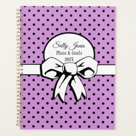 Lavendel witte boog & zwarte stippen gepersonalise planner