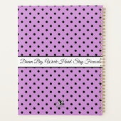 Lavendel witte boog & zwarte stippen gepersonalise planner (Achterkant)