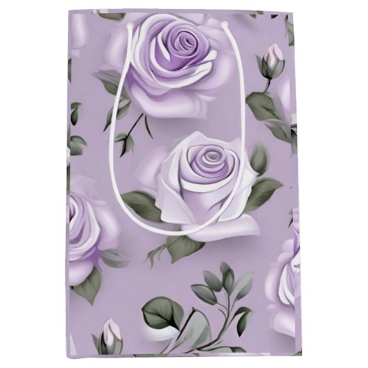 Lavendel & witte bruiloft geschenkzak medium cadeauzakje (Voorkant)