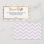 Lavendel & Witte Chevron Luier Raffle Kaarten (Voorkant / Achterkant)