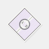 Lavendel, witte chevron patroon bruiloft servet (Hoek)