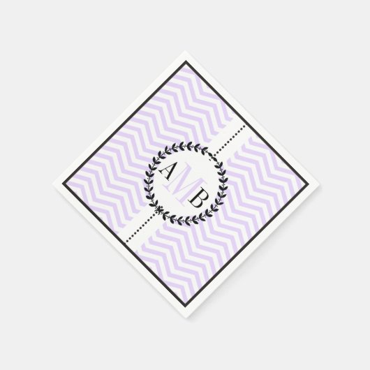 Lavendel, witte chevron patroon bruiloft servet (Hoek)