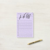 Lavendel witte Confetti kalligrafie te doen lijst Post-it® Notes (Op bureau)
