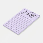Lavendel witte Confetti kalligrafie te doen lijst Post-it® Notes (Schuin)